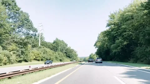 Highway driving view from a car Stock Footage 247452901