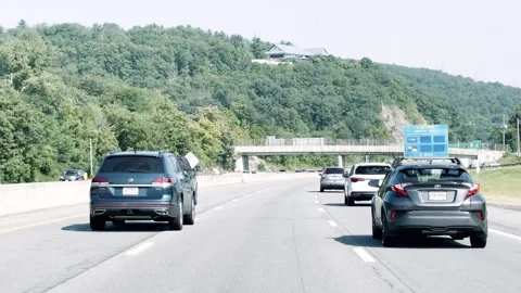 Highway driving view from a car Stock Footage 247452902