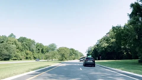 Highway driving view from a car Stock Footage 247452903