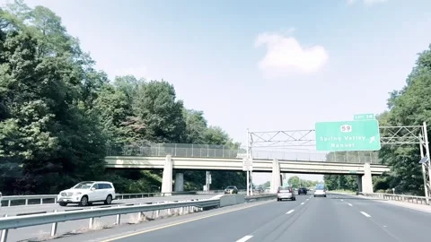 Highway driving view from a car Stock Footage 247452905