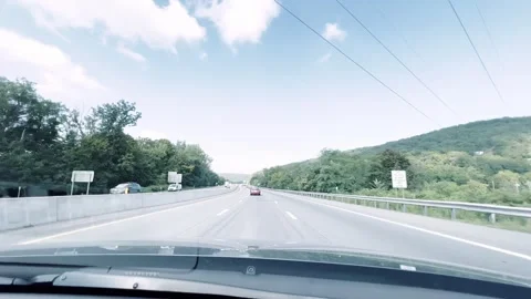 Highway driving view from a car Stock Footage 247452908