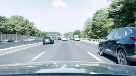 Highway driving view from a car Stock Footage 247452910
