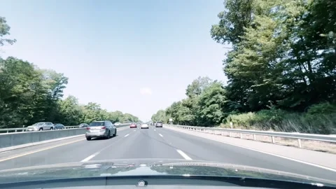 Highway driving view from a car Stock Footage 247452911