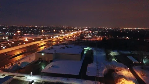 Highway during a winter everning. Video stock 85915312