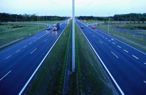 Highway in the evening Stock Photos