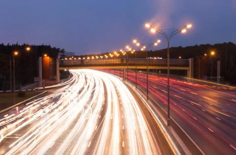 Highway at evening Stock Photos