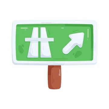 Highway exit road sign Stock Illustration