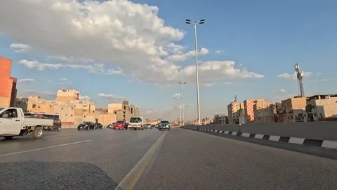Highway Exploration of Cairo Ring Road Through the Heart of Greater Cairo Stock Footage 330075229