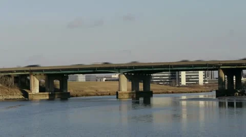Highway Fast Motion over River Stock Footage