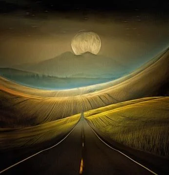 Highway in the field Illustration