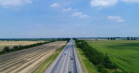 Highway from flight altitude Stock Footage 78723131