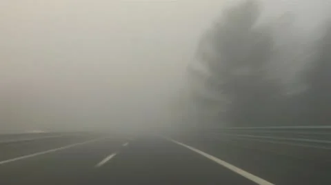 Highway fog 01 Stock Footage 10688701