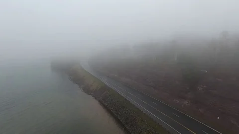 Highway In The Fog Stock Footage 77363152