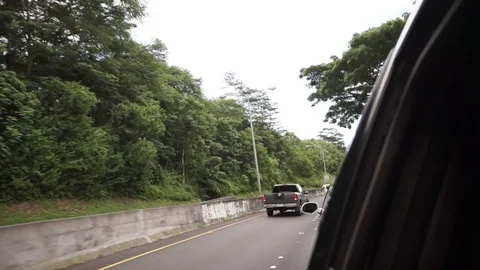 Highway by a Forest Stock Footage 104795995