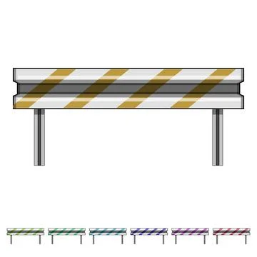 Highway guard rails cartoon vector graphic イラスト素材