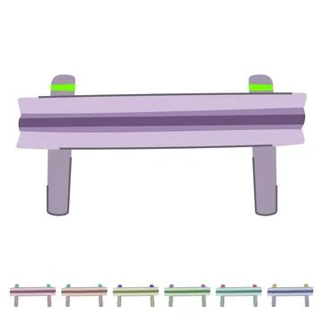 Highway guard rails vector cartoon graphic イラスト素材
