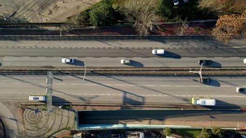 Highway from a hilltop perspective Stock Footage 331360191