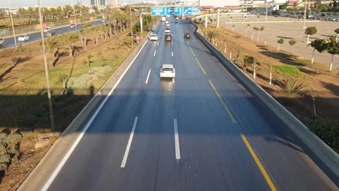 Highway hyperlapse in algeria Stockbeeldmateriaal 138128793