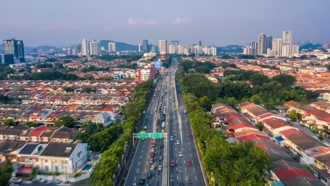 Highway hyperlapse on peak hour 4K UHD Stock Footage 95536916