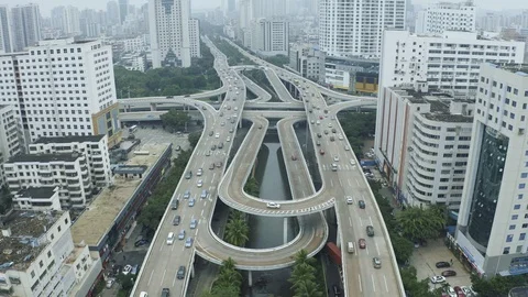 Highway interchange aerial Stock-Footage 100294458