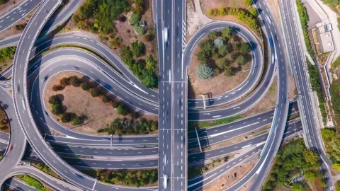 Highway interchange aerial hyperlapse timelapse Vídeos de archivo 138797268