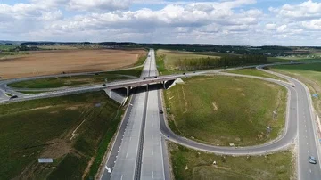 Highway interchange, aerial shot Video stock 86151664
