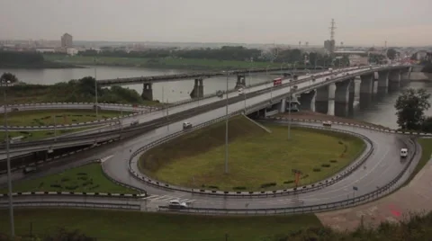 Highway interchange of a city timelapse Stock-Footage 54768314