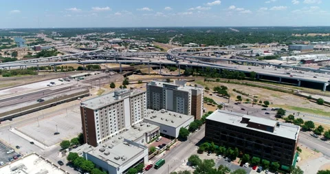 Highway interchange in Fort Worth Stock Footage 201434358
