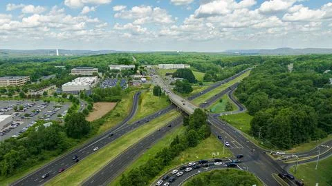 Highway interchange I-84 exit 31 Southington CT Connecticut Stock Photos