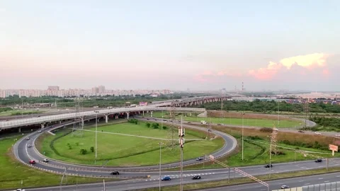 Highway Interchange road transportation 動画素材 300854097
