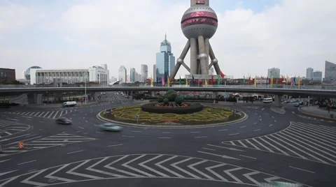 Highway Interchange in Shanghai Stock Footage 2514383