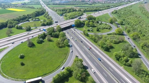 Highway intersection - aerial view Stock-Footage 62950185