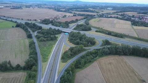 Highway intersection aerial view Stock Footage 78584928