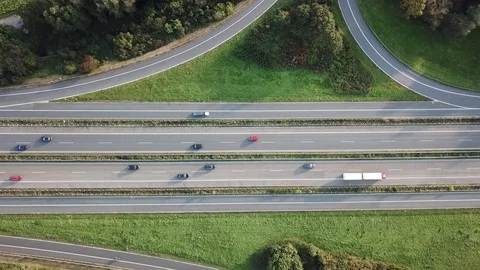 Highway intersection aerial view Stock Footage 80848447