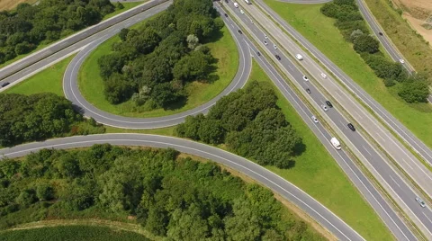 Highway intersection and traffic Видео 65137508