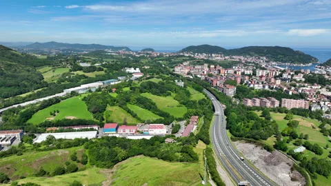 Highway Intersection in Basque Country - Junction in San Sebastian Video stock 197042981