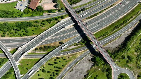 Highway Intersection in Basque Country - Junction in San Sebastian Video stock 197046592