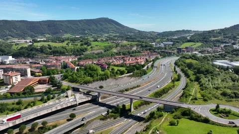 Highway Intersection in Basque Country - Junction in San Sebastian Video stock 197046606