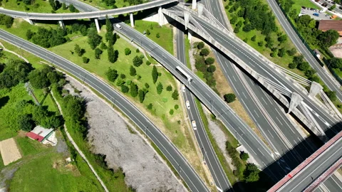 Highway Intersection in Basque Country - Junction in San Sebastian Video stock 197046723