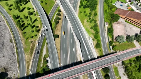 Highway Intersection in Basque Country - Junction in San Sebastian Video stock 197046756
