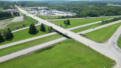A highway intersection crossing in Pennsylvania Stock Footage 317967837