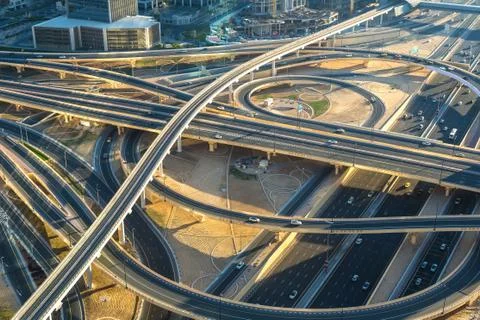 Highway intersection in Dubai Stock Photos