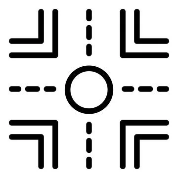 Highway intersection icon, outline style Stock Illustration