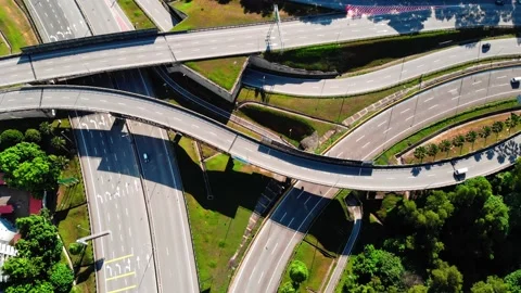 Highway intersection with less car Stock-Footage 143465504