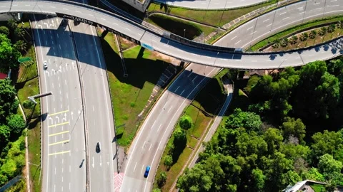 Highway intersection with less car Video stock 143465561