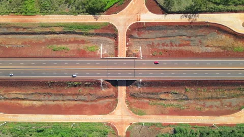 Highway Intersection Top View in Argentina Video stock 347229408