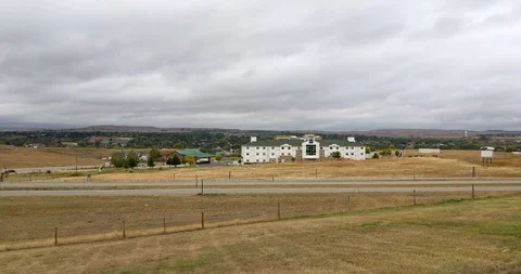 Highway Intersection in Wyoming Stock Footage 97975826