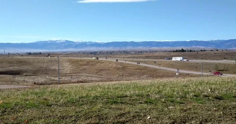 Highway Intersection in Wyoming Stock Footage 97976360