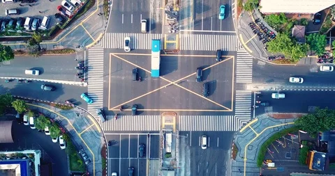 Highway intersection with zebra crossing 動画素材 111017325