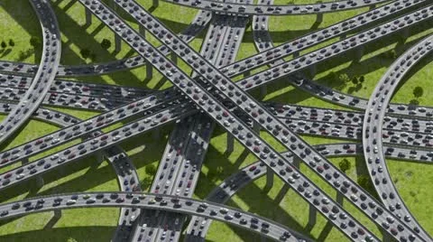 Highway junction Stock Footage 10838588